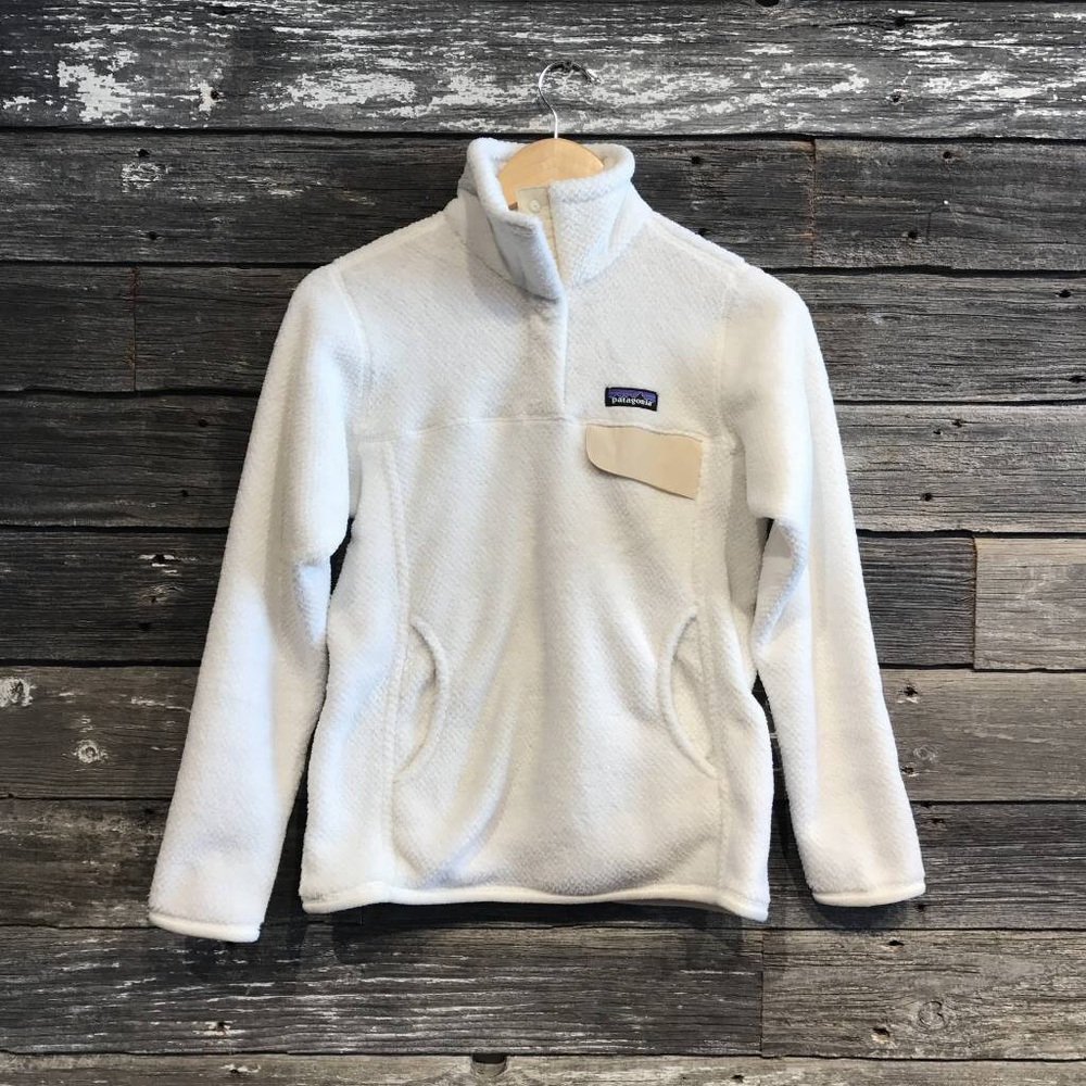 Patagonia Re-tool Snap Fleece Pullover (White)